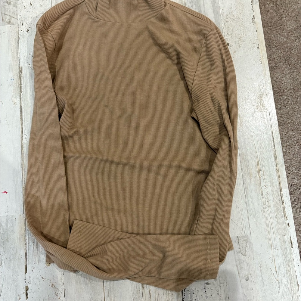 American Eagle Outfitters Tan Long Sleeve Tee